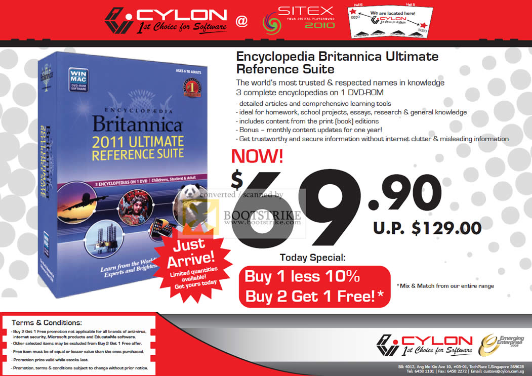 Sitex 2010 price list image brochure of Cylon Encyclopedia Britannica Ultimate Reference Suite Software DVD