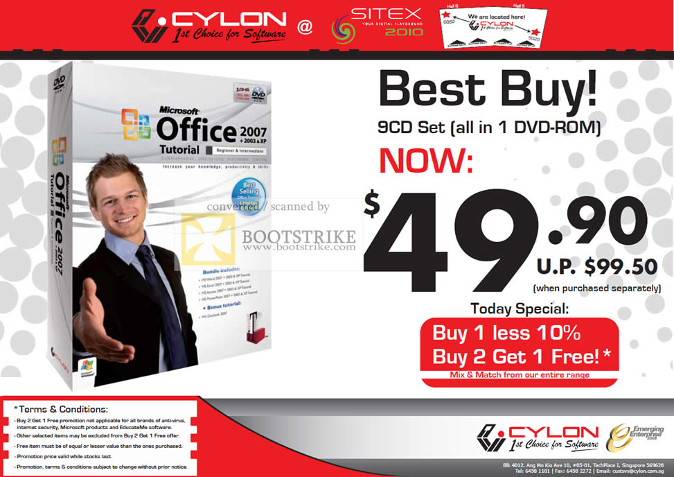 Sitex 2010 price list image brochure of Cylon Interactive Office 2007 Tutorial Set DVD Software