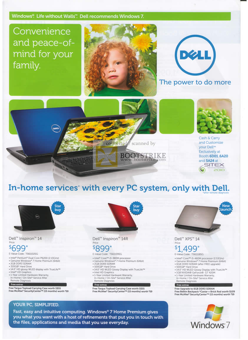 Sitex 2010 price list image brochure of Dell Notebooks Inspiron 14 14R XPS 14