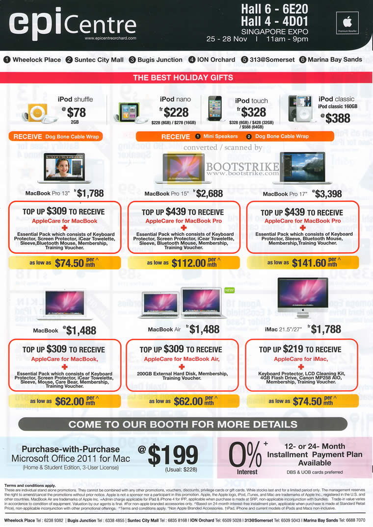 Sitex 2010 price list image brochure of Epicentre IPod Shuffle Nano Touch Classic Macbook Pro Air IMac