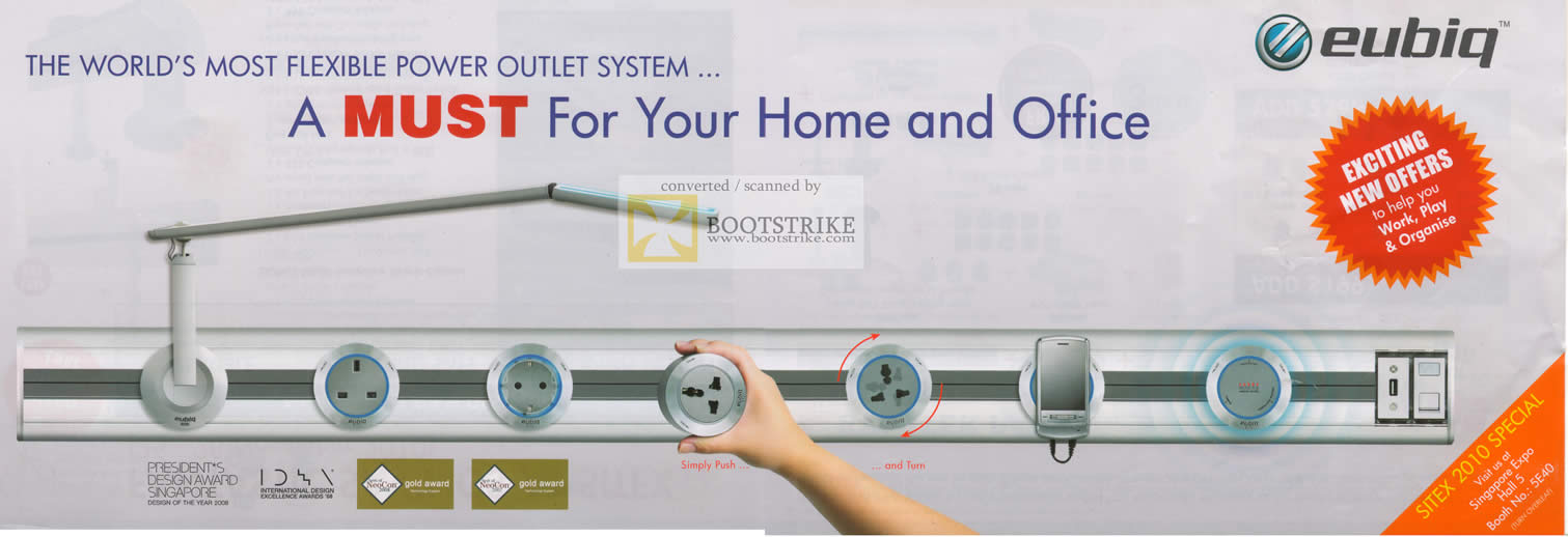 Sitex 2010 price list image brochure of Eubiq Flexible Power Outlet System