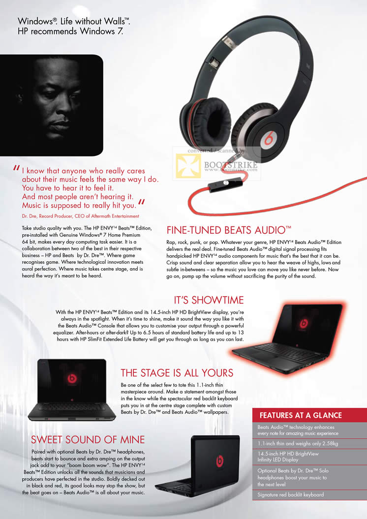 Sitex 2010 price list image brochure of HP Envy Beats Audio Notebook Technology Features Dre Solo BrightView