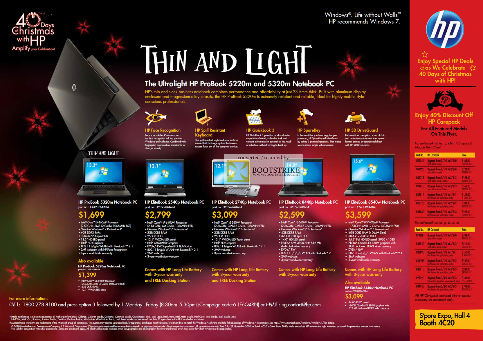 Sitex 2010 price list image brochure of HP Notebooks Probook 5220m 5320m Elitebook 2540p 2740p 8440p 8540w 8440w
