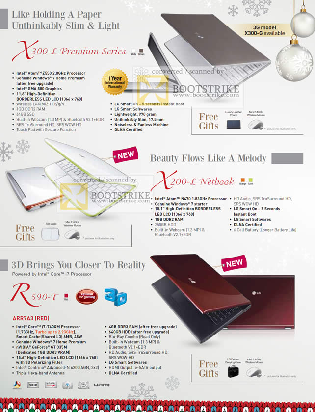 Sitex 2010 price list image brochure of LG Notebooks X300 L Premium X200 L Netbook R590 T 3D ARR7A3
