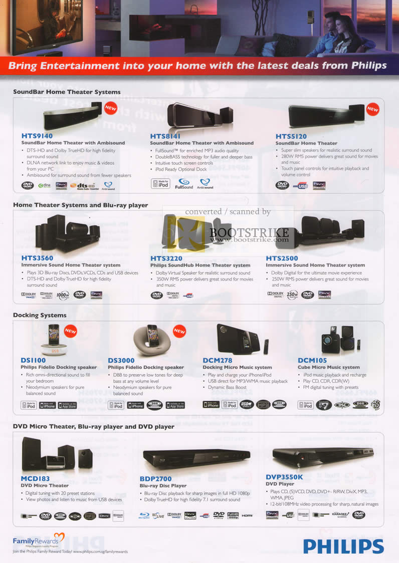 Sitex 2010 price list image brochure of Philips SoundBar Home Theater Blu Ray Docking DVD Player