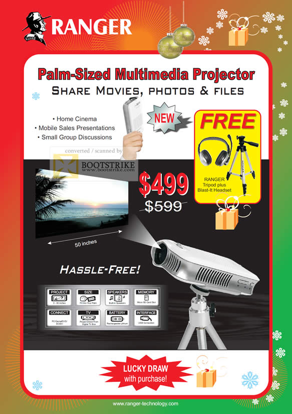 Sitex 2010 price list image brochure of Ranger Portable Projector Palm Size