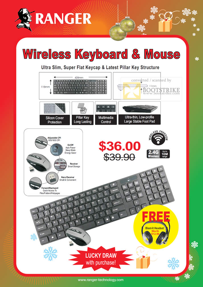 Sitex 2010 price list image brochure of Ranger Wireless Keyboard Mouse
