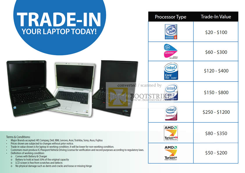Sitex 2010 price list image brochure of Recycle Point Laptop Notebook Trade In Intel AMD