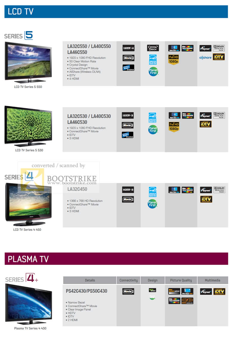 Sitex 2010 price list image brochure of Samsung Gain City LCD TV Series 5 Series 4 Plasma TV Series 4 Plus 2