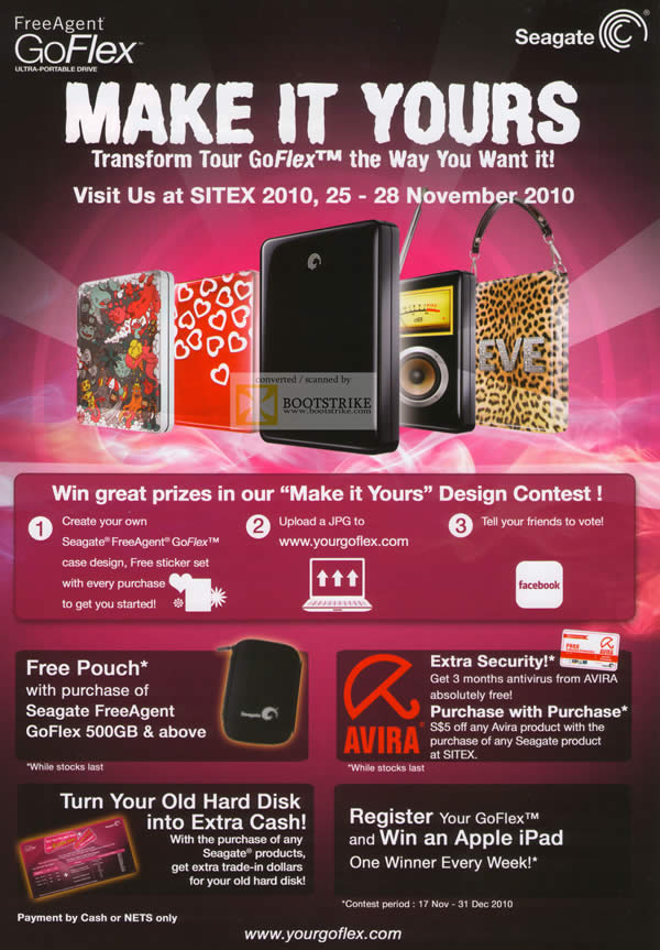 Sitex 2010 price list image brochure of Seagate GoFlex Lucky Draw Trade In