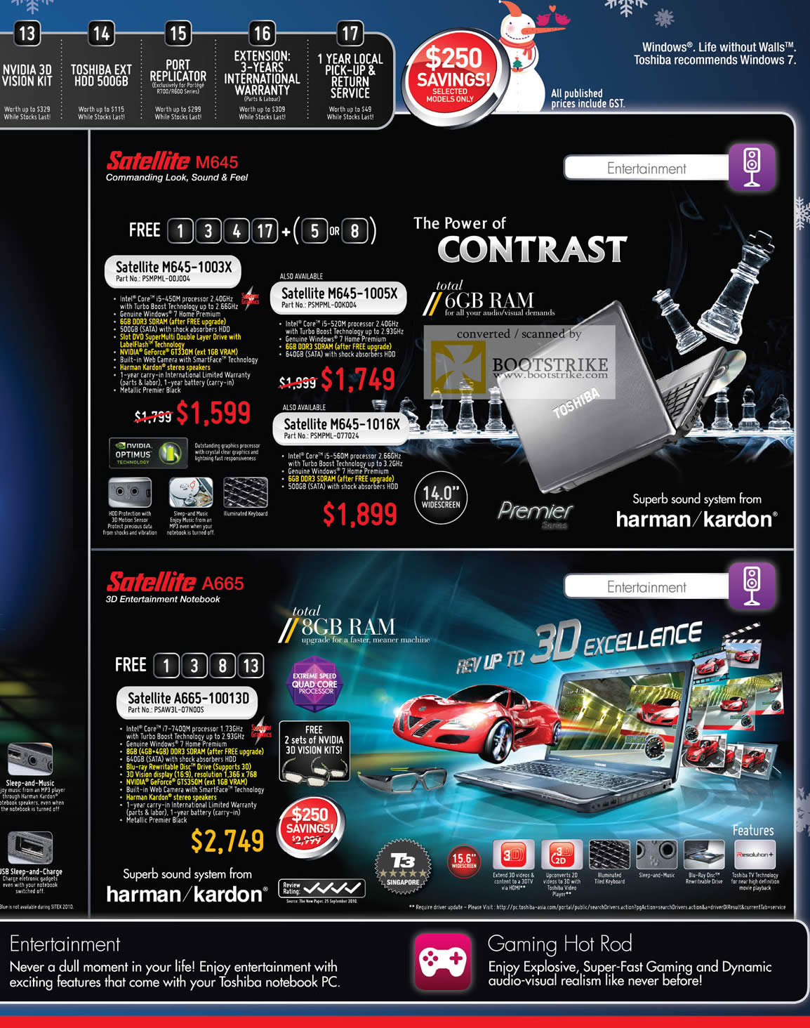 Sitex 2010 price list image brochure of Toshiba Notebooks Satellite M645 1003X 1005X 1016X A665 10013D