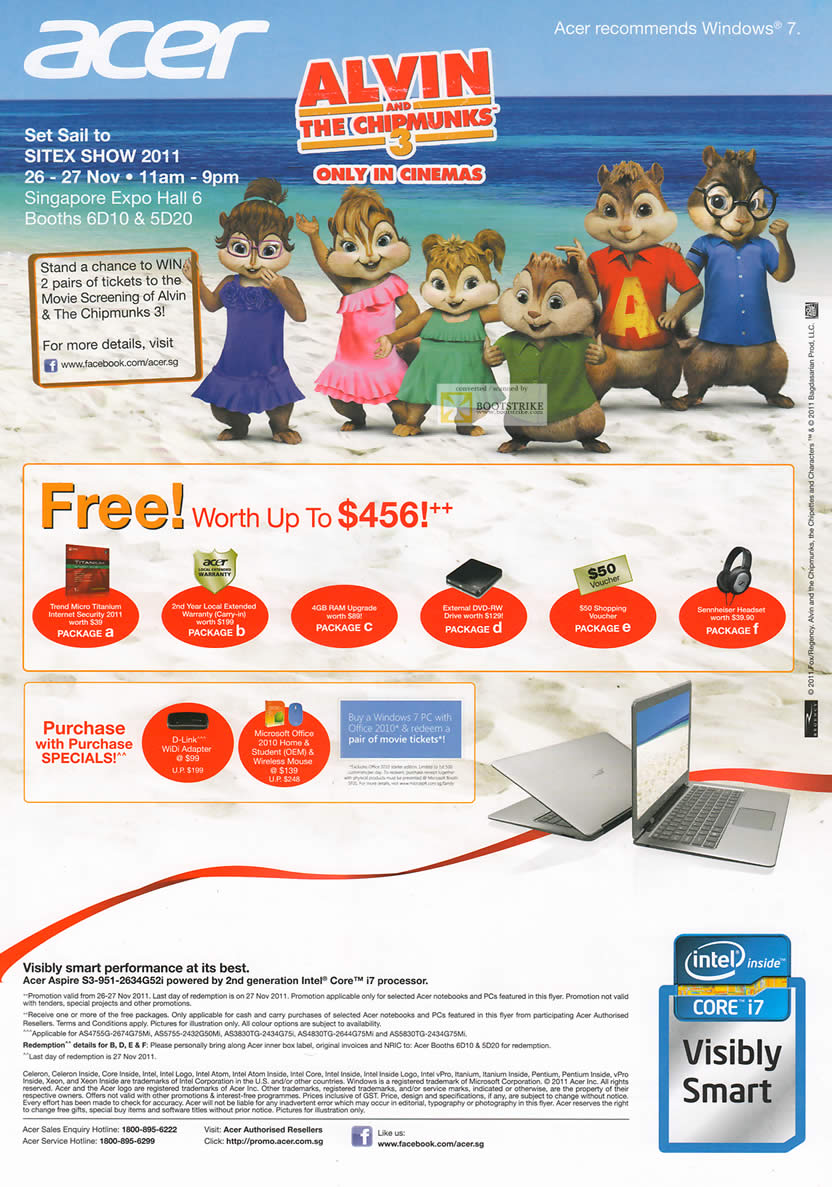SITEX 2011 price list image brochure of Acer Notebooks, Desktop PC Free Gifts, Purchase With Purchase