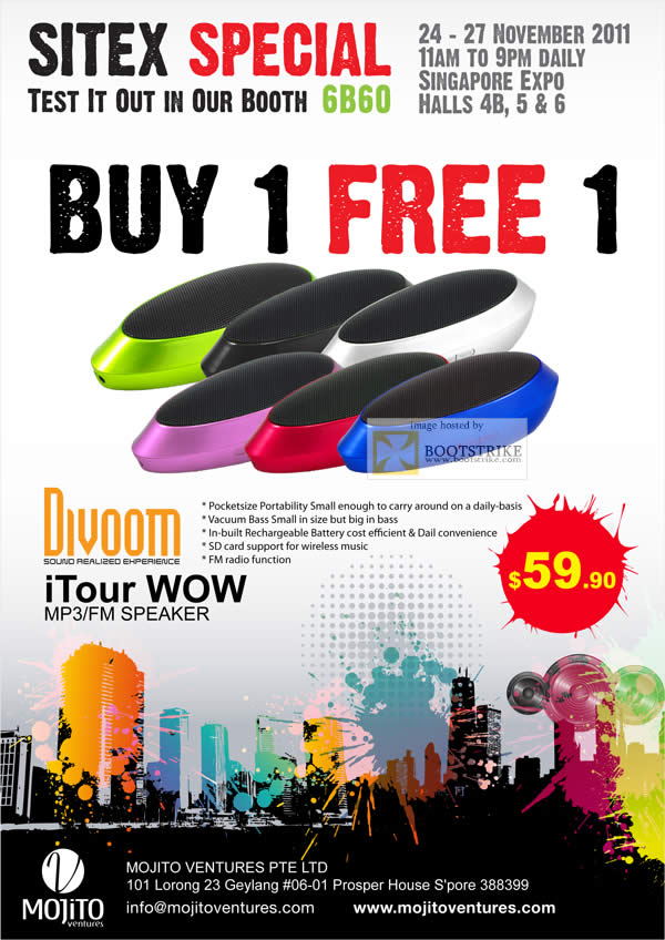 SITEX 2011 price list image brochure of Cresyn Divoom ITour WOW MP3 FM Speaker
