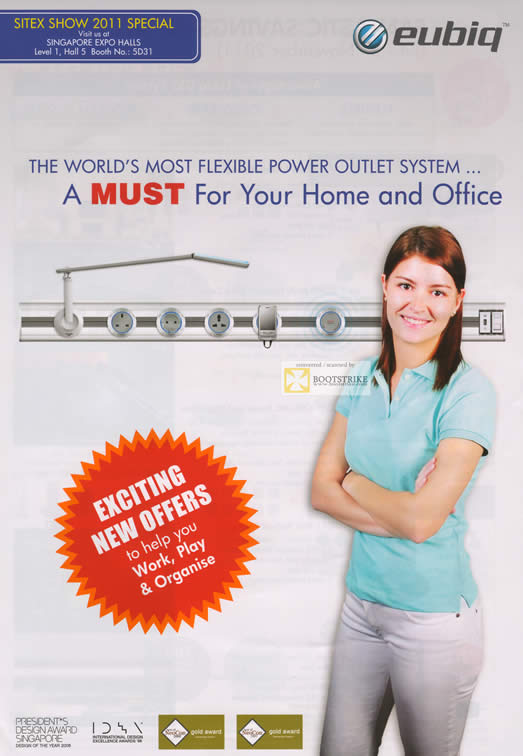 SITEX 2011 price list image brochure of Eubiq Flexible Power Outlet System