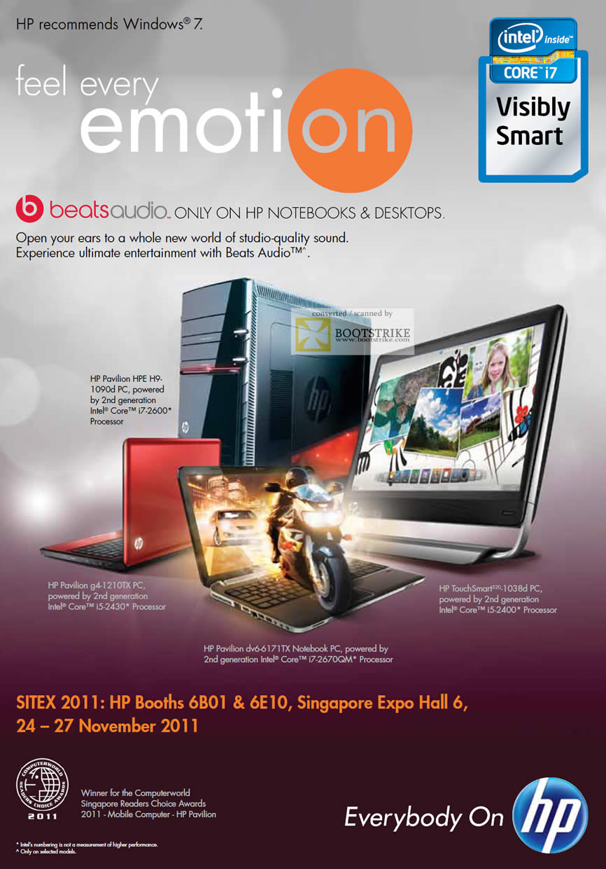 SITEX 2011 price list image brochure of HP Beats Audio, Desktop PC, Notebooks