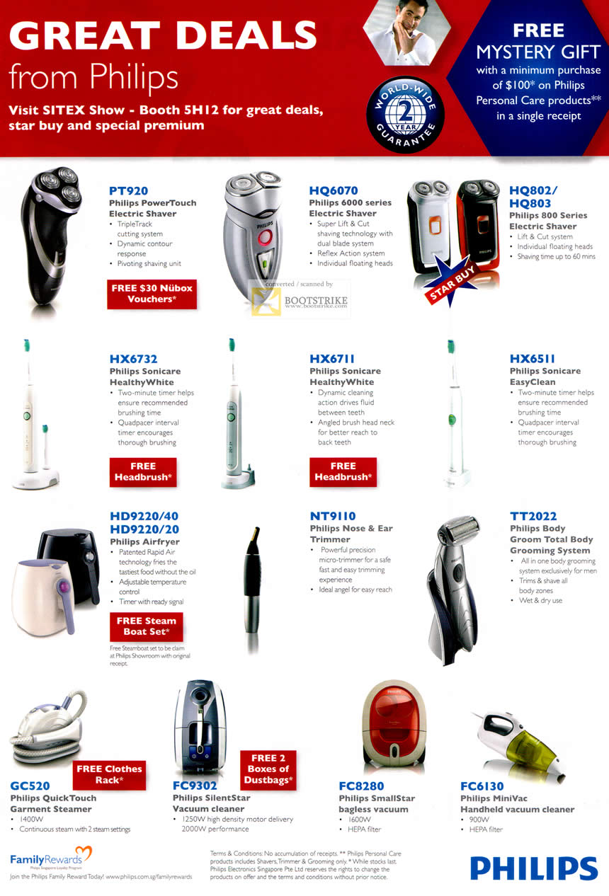 SITEX 2011 price list image brochure of Harvey Norman Philips Shaver, Sonicare Toothbrush, Vacuum Cleaner, Air Fryer