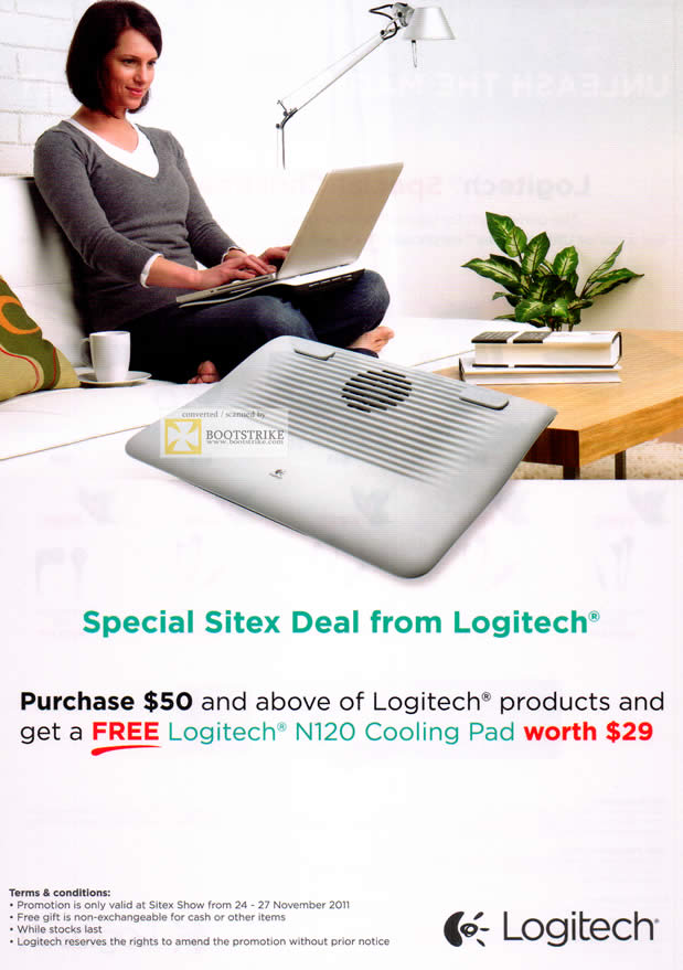 SITEX 2011 price list image brochure of Logitech Free N120 Cooling Pad