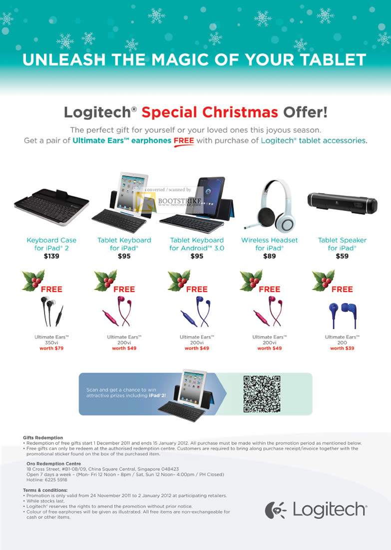 SITEX 2011 price list image brochure of Logitech Keyboard Case IPad 2, Tablet Keyboard, Android Keyboard, Wireless Headset, Tablet Speaker, Ultimate Ears