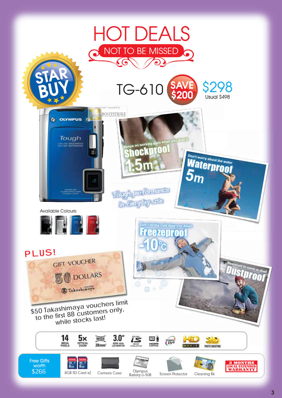 SITEX 2011 price list image brochure of Olympus Digital Cameras TG-610 Tough