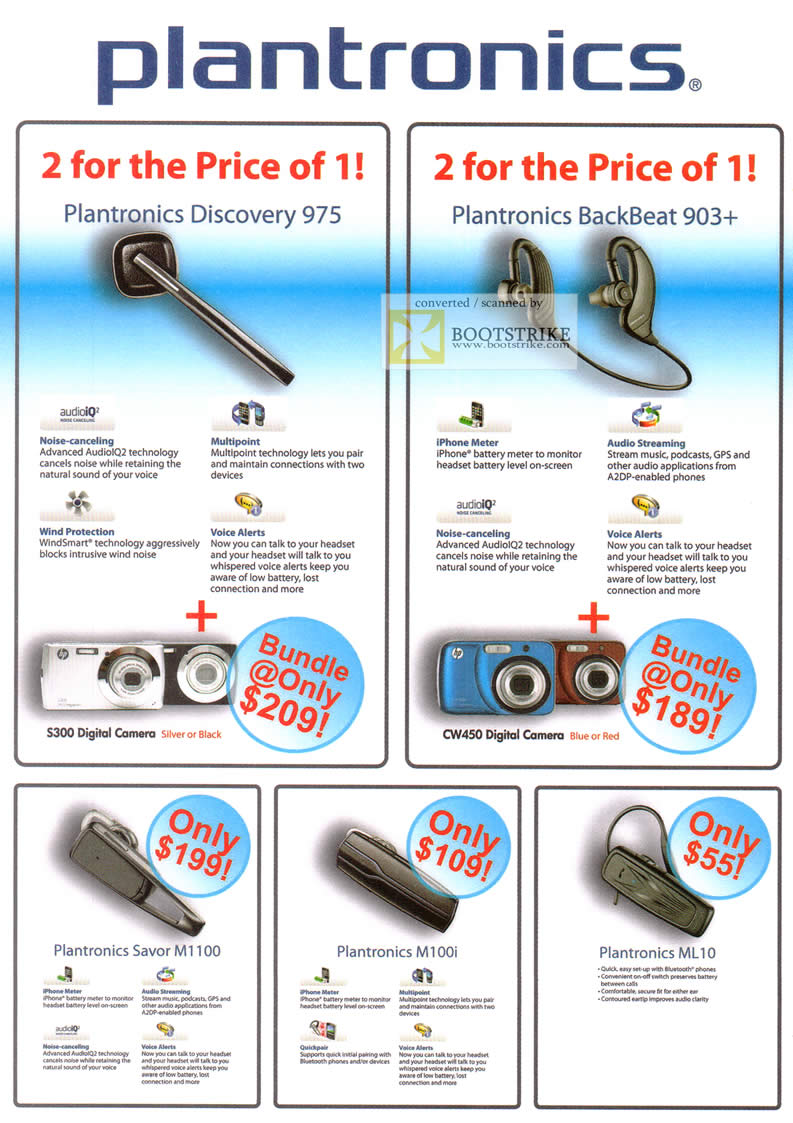 SITEX 2011 price list image brochure of Plantronics Discovery 975, BackBeat 903 Plus, Savor M1100, M100i, ML10
