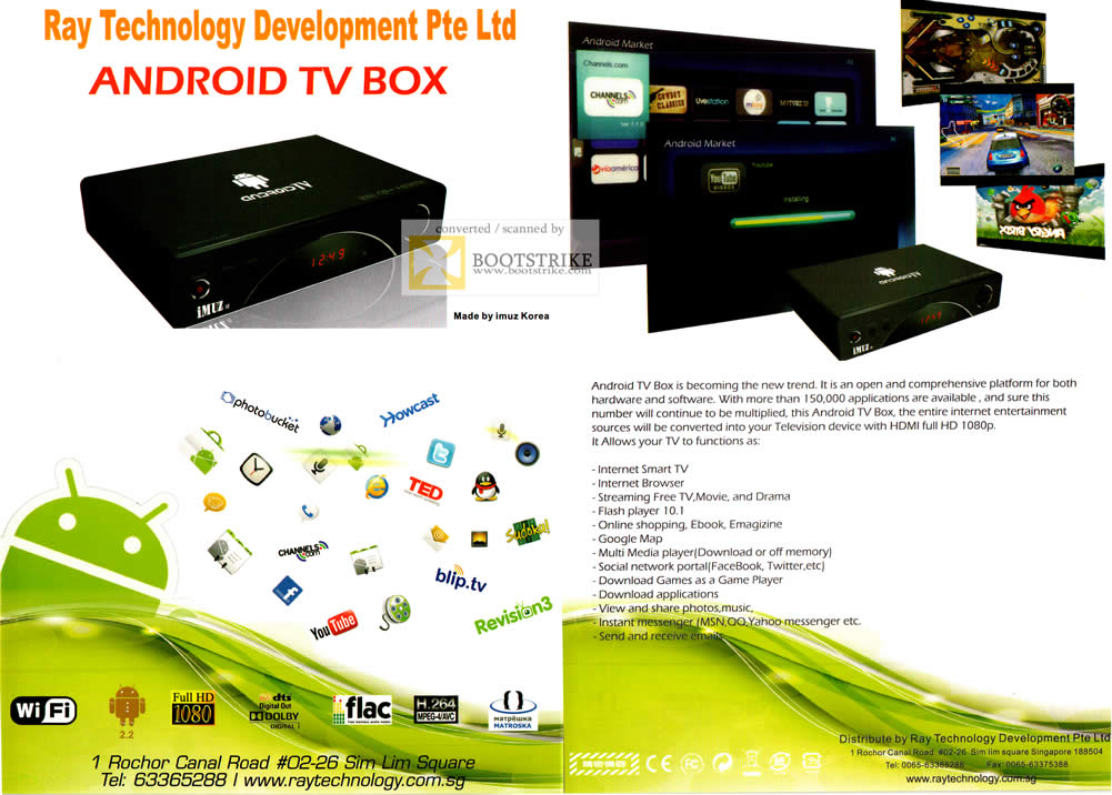 SITEX 2011 price list image brochure of Ray Tech Android TV Box Media Player
