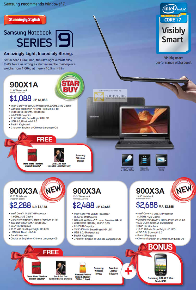SITEX 2011 price list image brochure of Samsung Notebooks 900X1A NP900X1A-A01SG, 900X3A NP900X3A-b03sg, 900X3A NP900X3A-A01SG, NP900X3A-B02SG