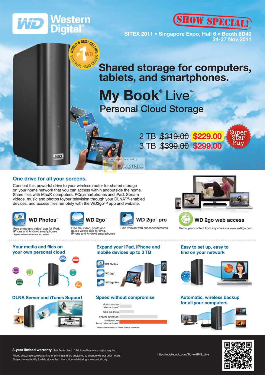 SITEX 2011 price list image brochure of SiS Western Digital My Book Live External Storage Personal Cloud Storage