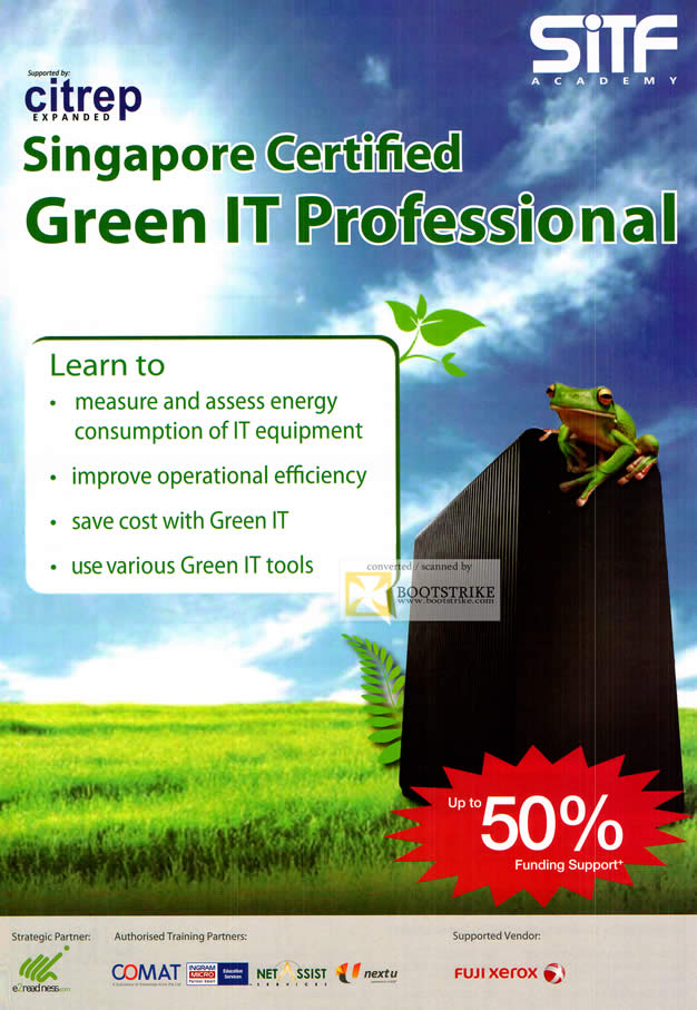 SITEX 2011 price list image brochure of Sitf Academy Singapore Certified Green IT Professional 