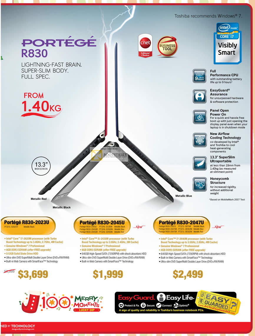 SITEX 2011 price list image brochure of Toshiba Notebooks Portege R830 2023U PT32L-02G01H, 2045U PT324L 02J00N 02G00N 02HOON, 2047U PT321L-0EF04F 0EH02M 0EG02M