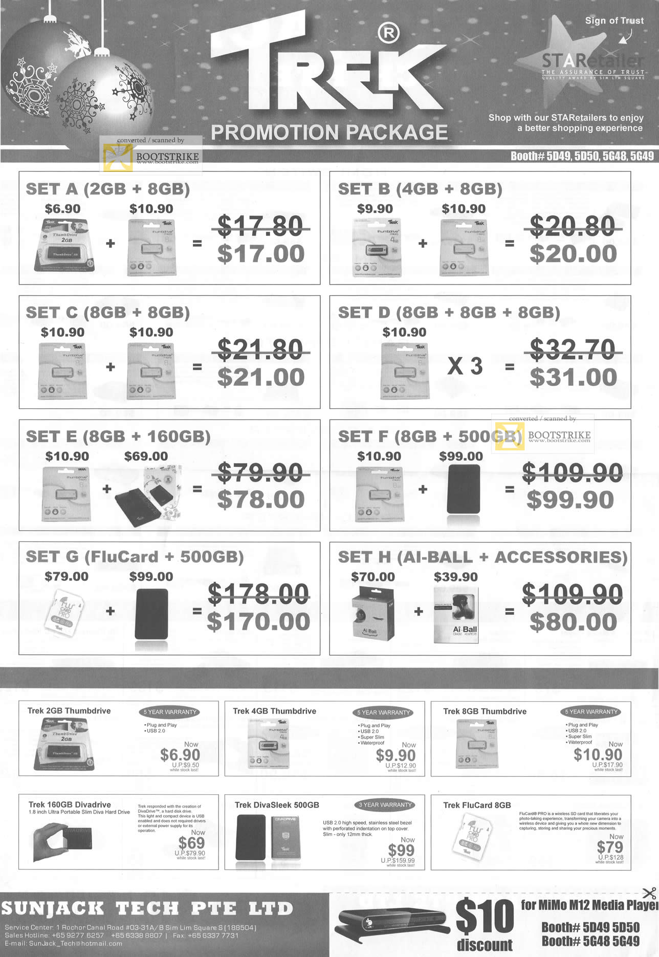 SITEX 2011 price list image brochure of Trek Flash Drives, Thumbdrive, Divadrive, DivaSleek, FluCard