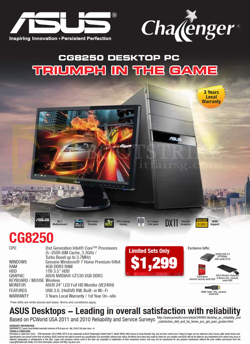SITEX 2012 price list image brochure of ASUS Challenger Desktop PC CG8250