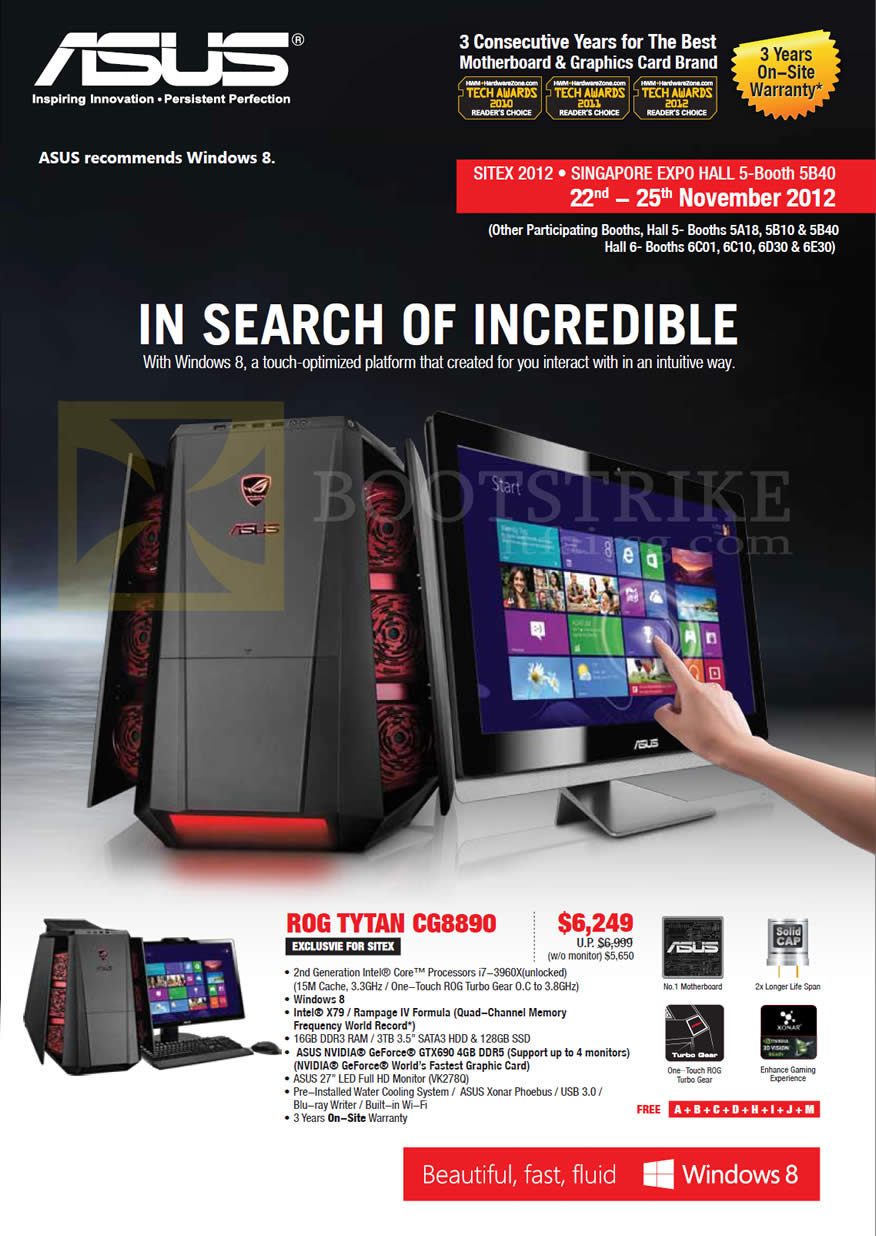 SITEX 2012 price list image brochure of ASUS Desktop PC ROG Tytan CG8890