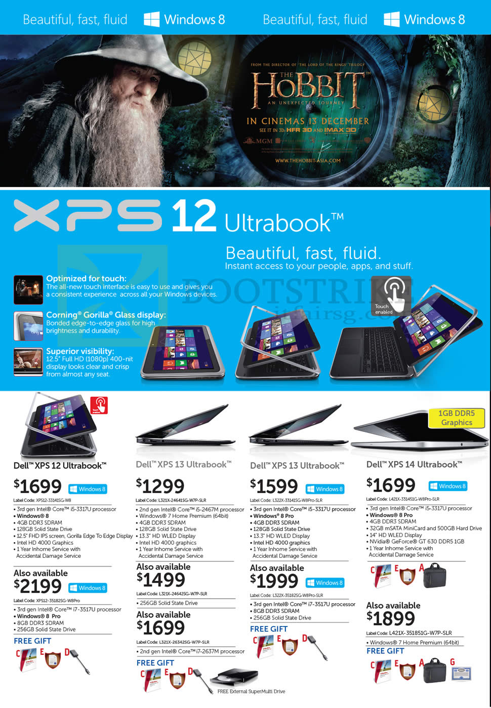 SITEX 2012 price list image brochure of Dell Notebooks Ultrabook XPS 12, XPS 13, XPS 14