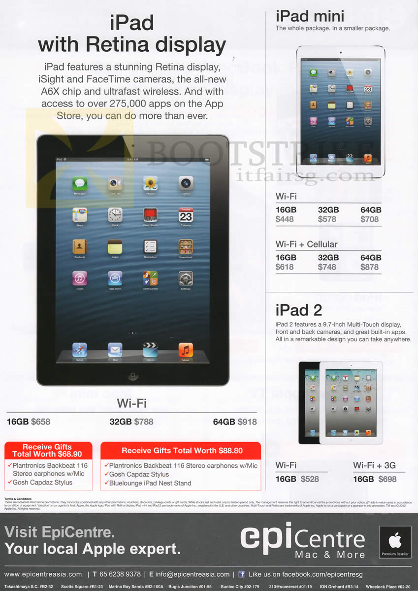 SITEX 2012 price list image brochure of EpiCentre Apple IPad 4 Retina Display, IPad Mini, IPad 2