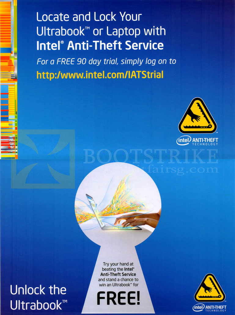 SITEX 2012 price list image brochure of Intel Anti-Theft Service Trial, Challenge Free Ultrabook