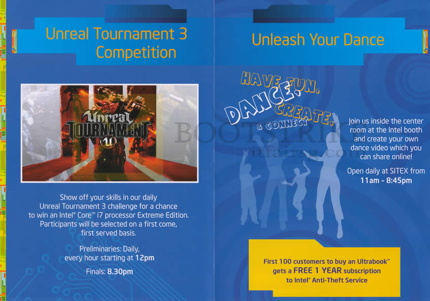 SITEX 2012 price list image brochure of Intel Unreal Tournament 3 Competition, Dance