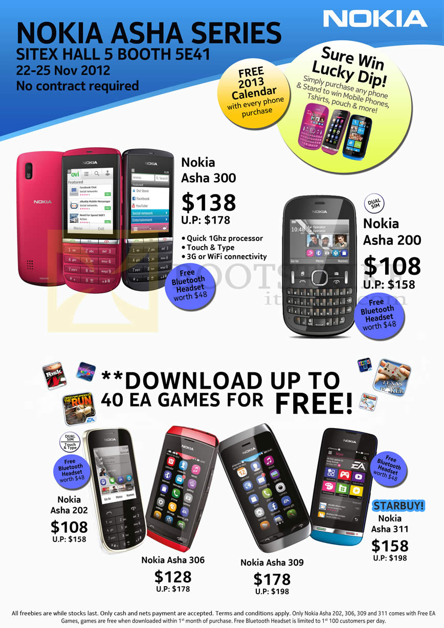 SITEX 2012 price list image brochure of Jim & Rich Mobile Phones Nokia Asha 300, 200