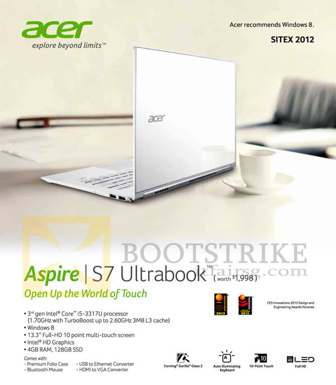SITEX 2012 price list image brochure of M1 Acer Aspire S7 Ultrabook Notebook Specifications