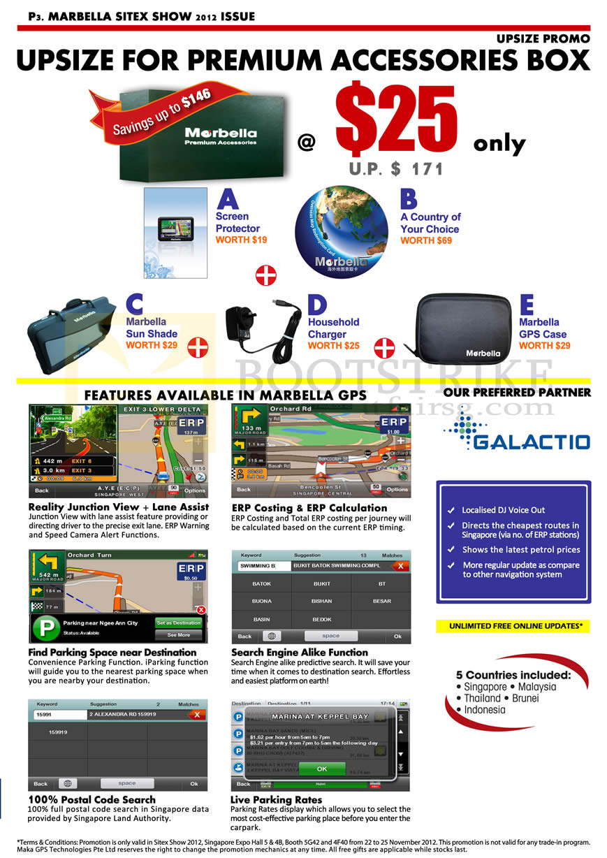 SITEX 2012 price list image brochure of Maka GPS Upsize Premium Accessories Box, Galactio