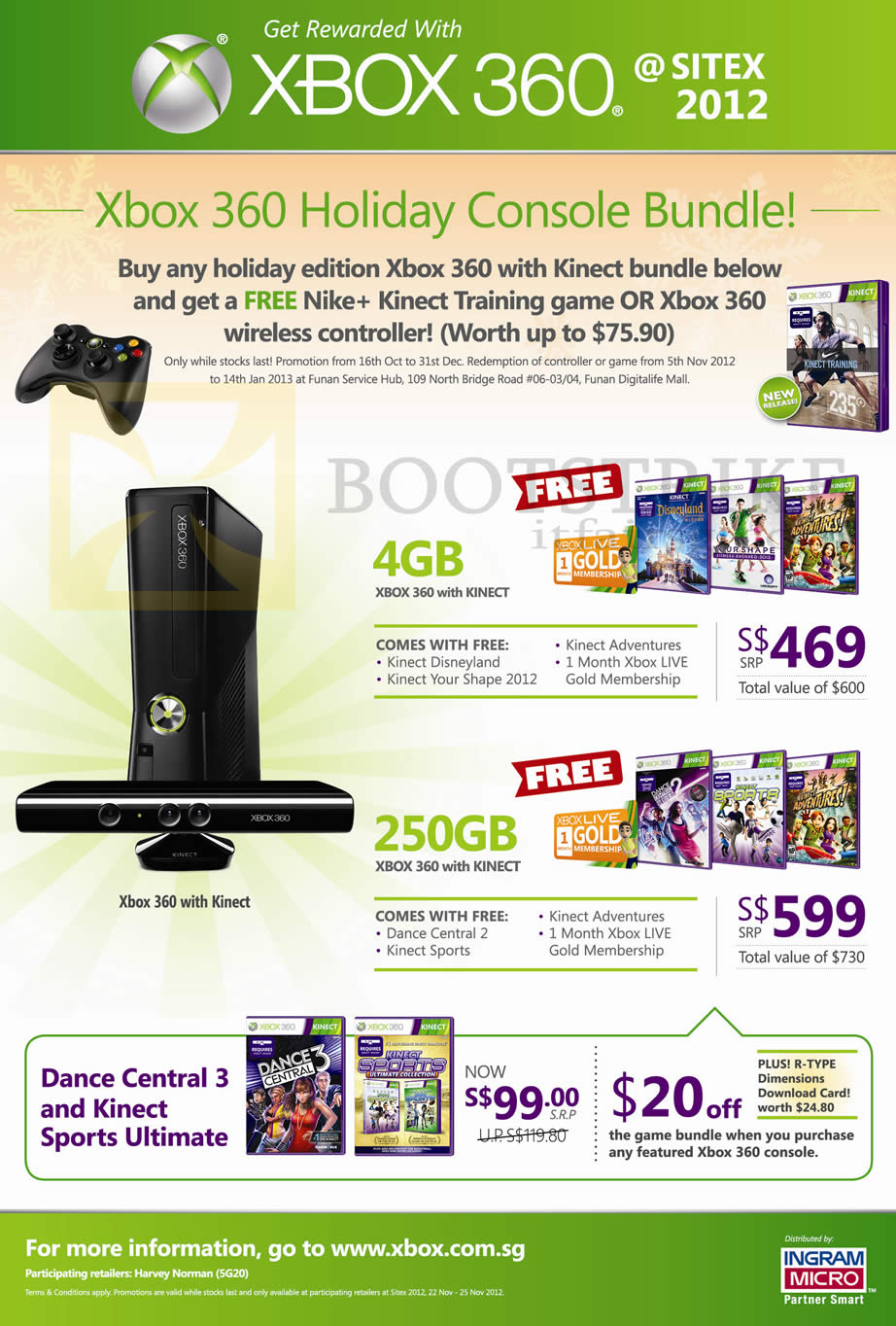 Microsoft Xbox 360 Holiday Console Bundle Kinect 4GB ...