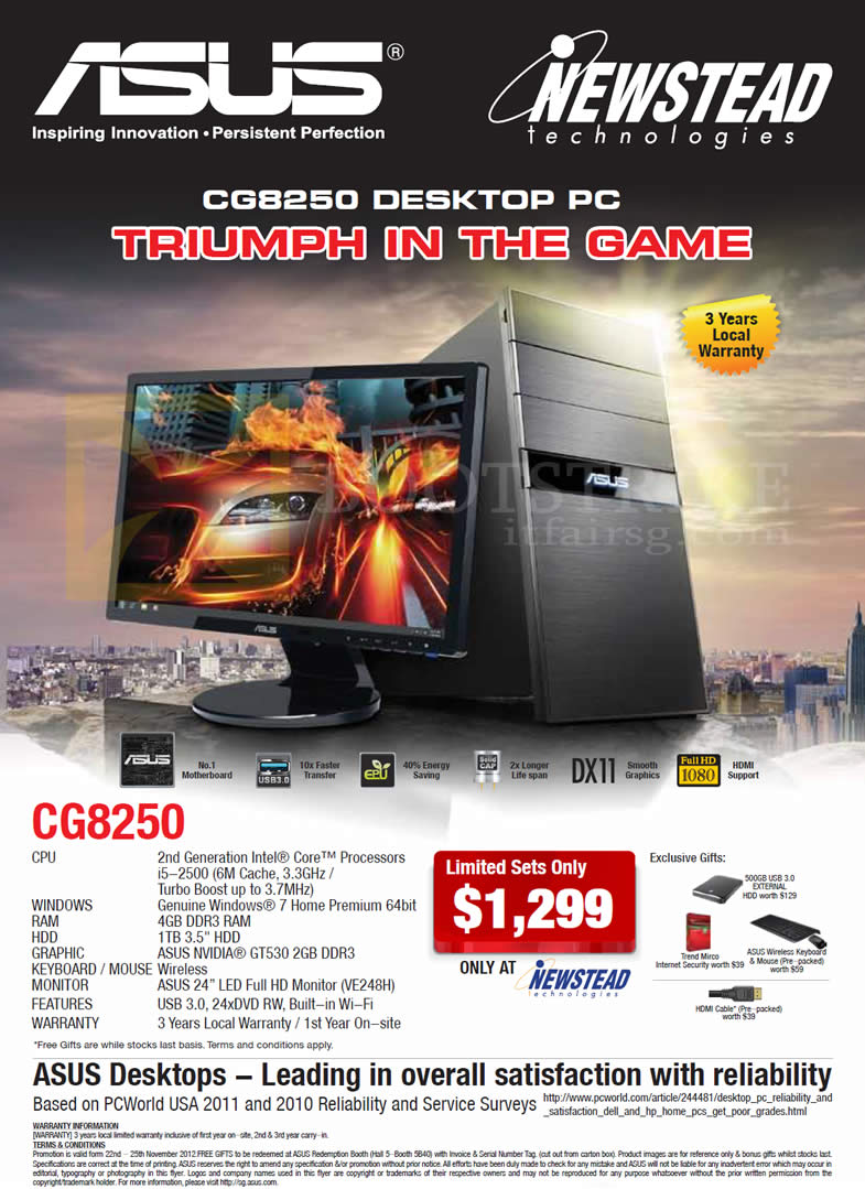 SITEX 2012 price list image brochure of Newstead ASUS Desktop PC CG8250