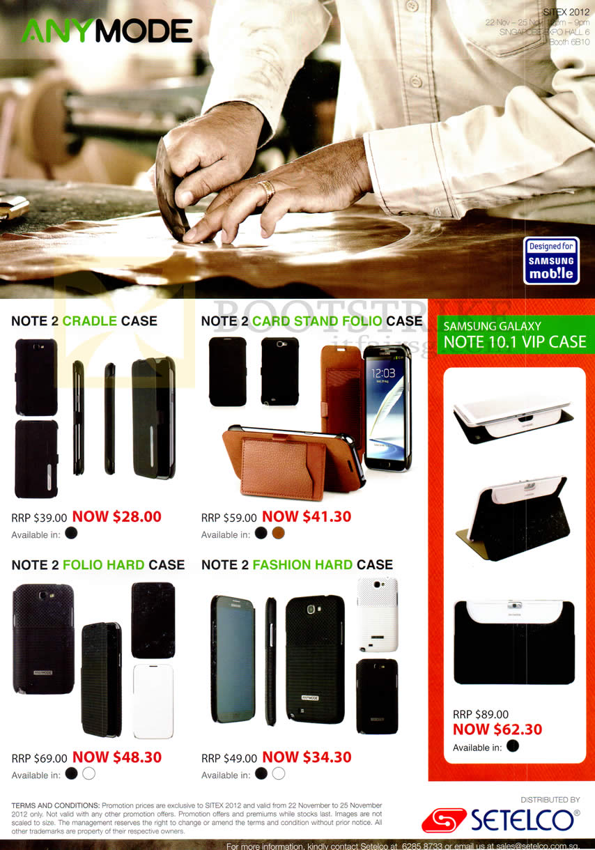 SITEX 2012 price list image brochure of Newstead Anymore Samsung Note 2 Case, Card Stand Folio Case, VIP Case, Fashion