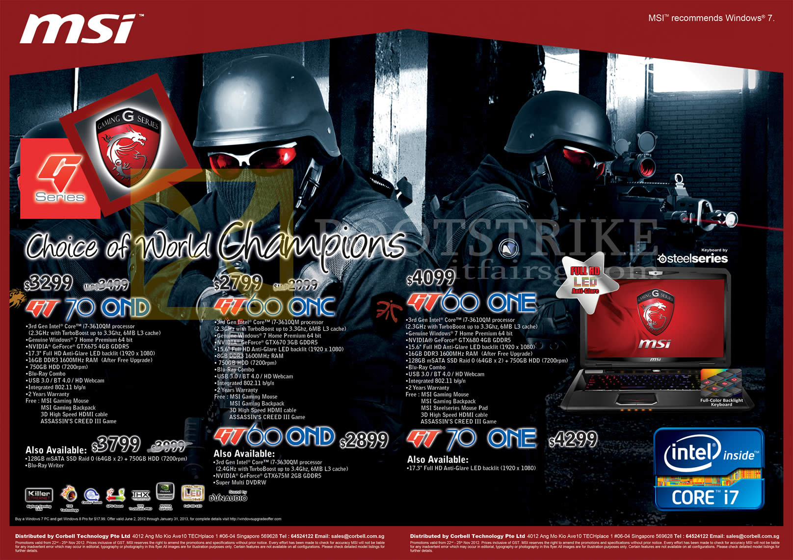 SITEX 2012 price list image brochure of Newstead Corbell MSI Notebooks GT70 0ND, GT60 0NC, GT60 0ND, GT60 0NE, GT70 0NE