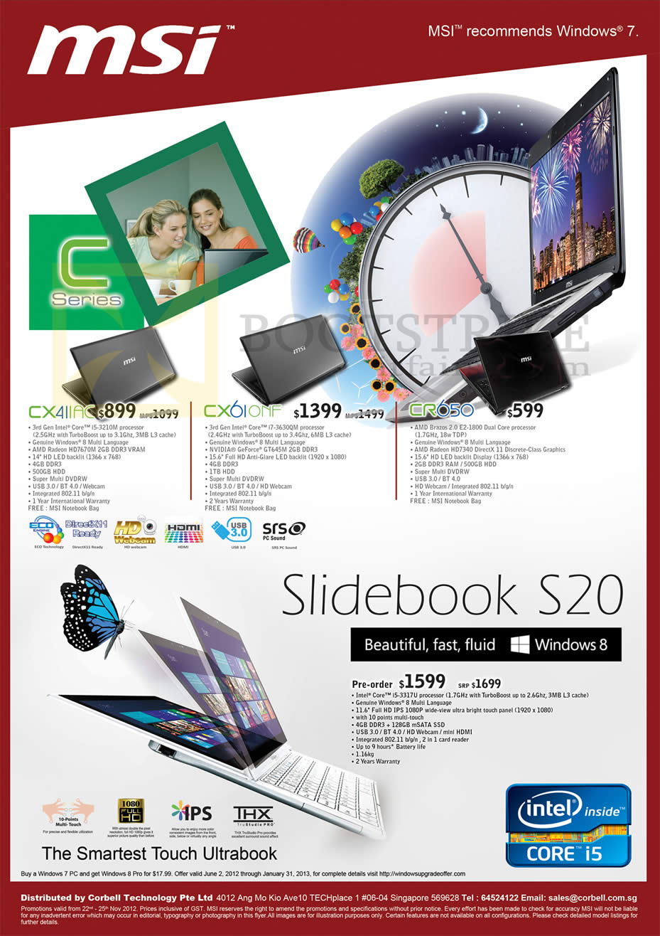 SITEX 2012 price list image brochure of Newstead Corbell MSI Notebooks GX60 1AC, GE70 0ND, GE60 0ND