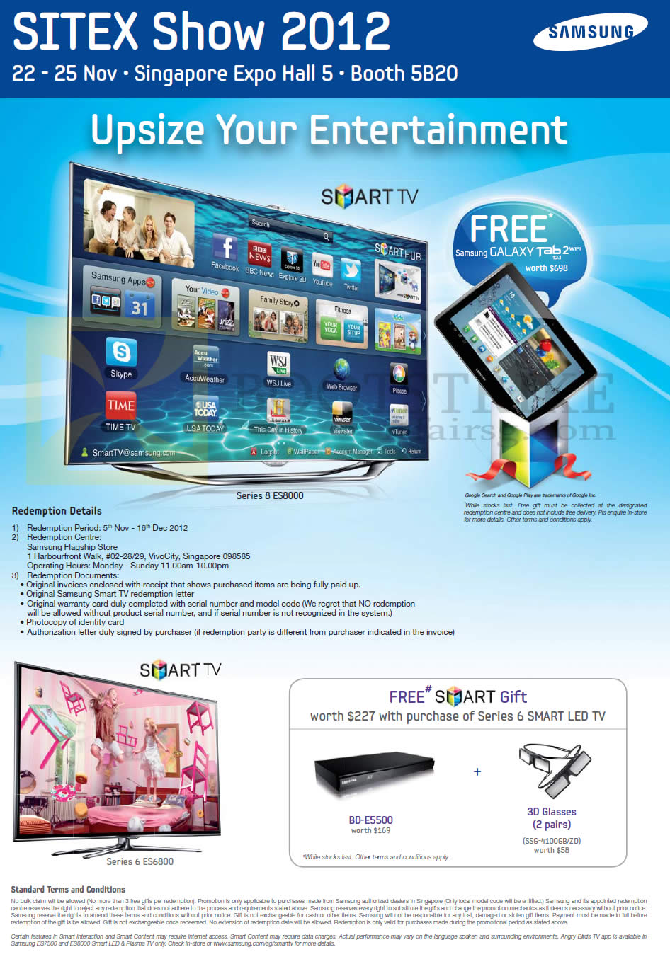 SITEX 2012 price list image brochure of Samsung Audio House TV Smart TV Series 8 ES8000 Features, ES6800