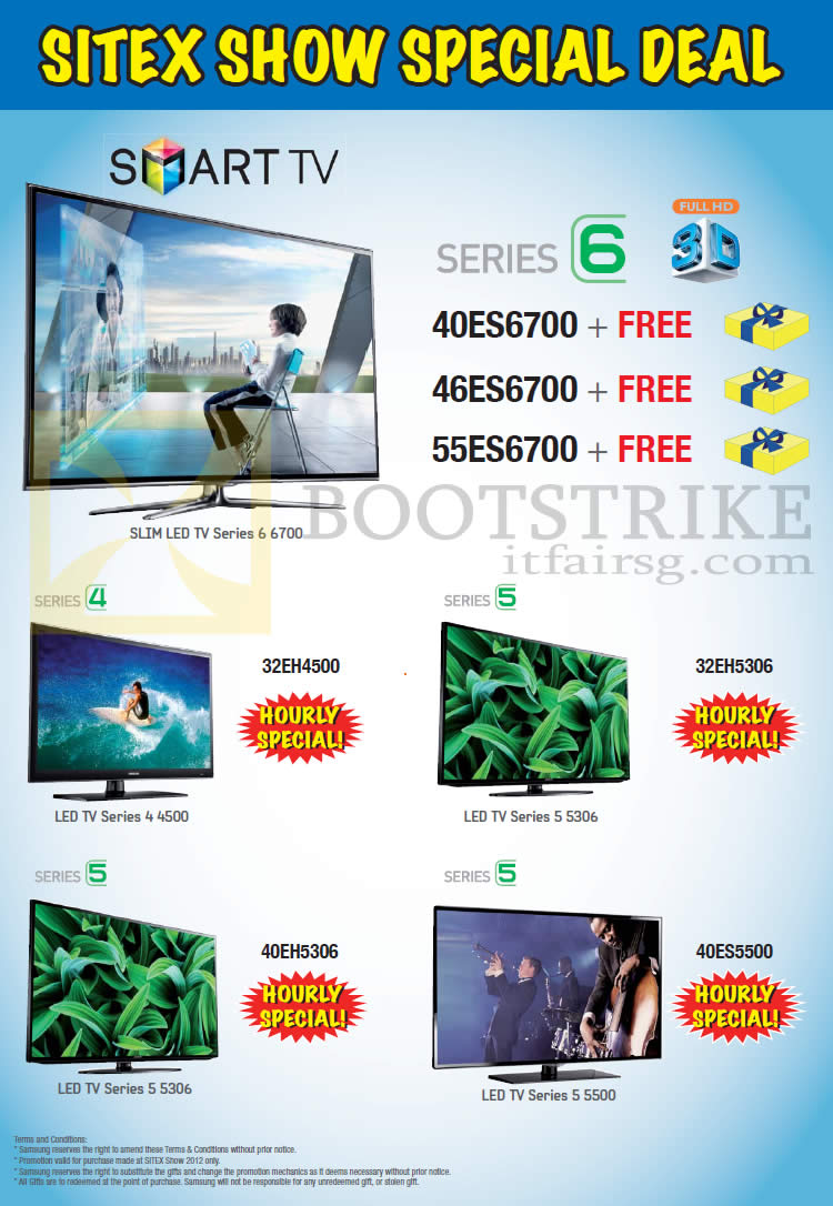 SITEX 2012 price list image brochure of Samsung Gain City Smart TV Hourly Specials