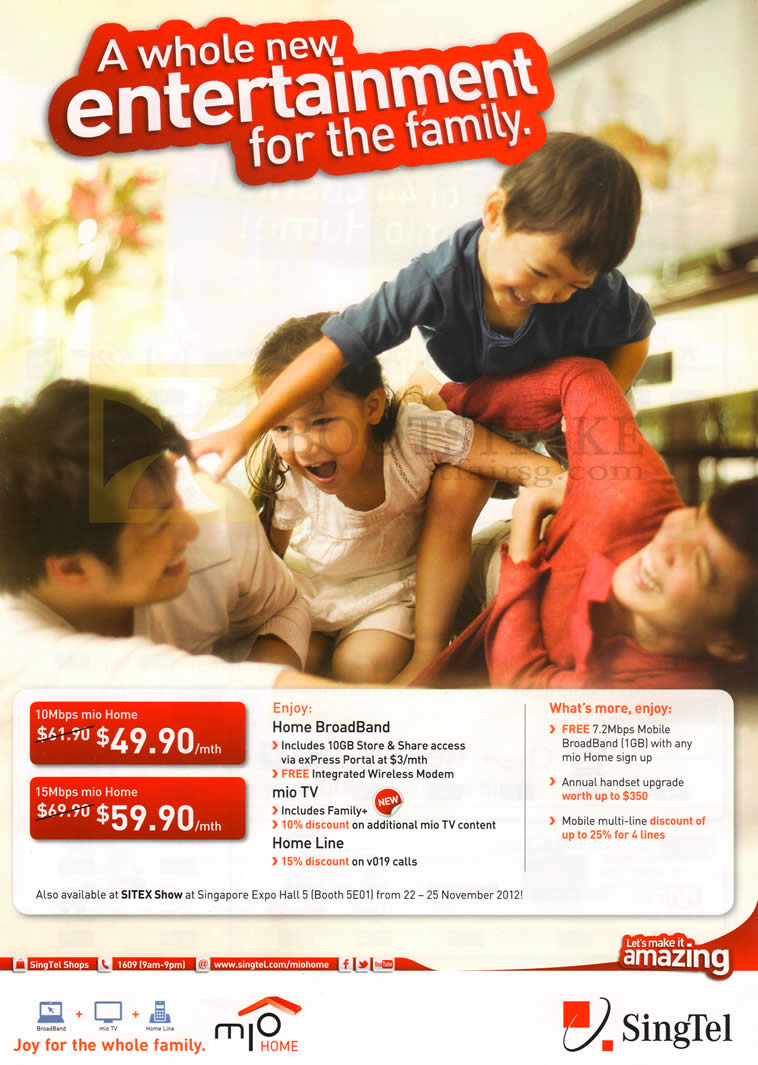 SITEX 2012 price list image brochure of Singtel Mio Home ADSL Broadband 10Mbps, 15Mbps, Fixed Line, Mio TV