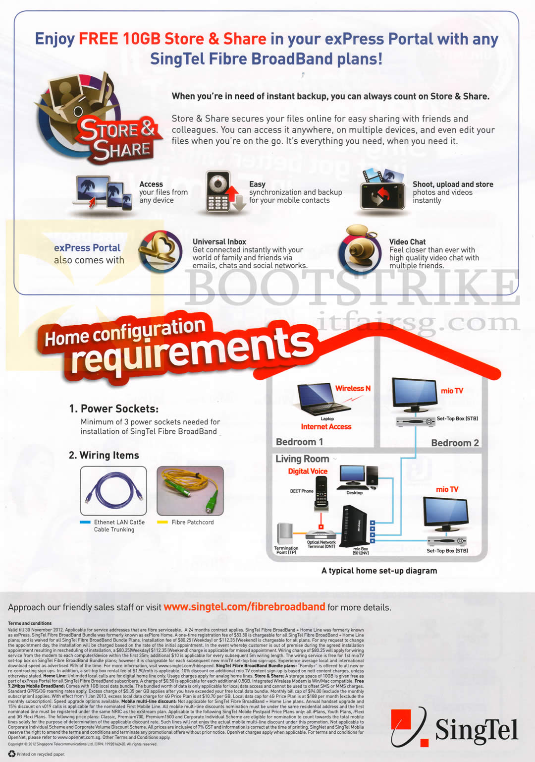 SITEX 2012 price list image brochure of Singtel Store N Share, Home Configuration Requirements