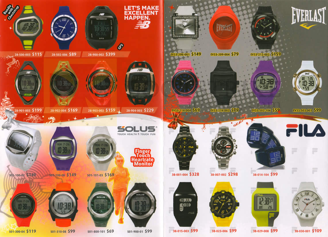 SITEX 2012 price list image brochure of Solus H2 Hub Watches New Balance, Solus, Everlast, Fila