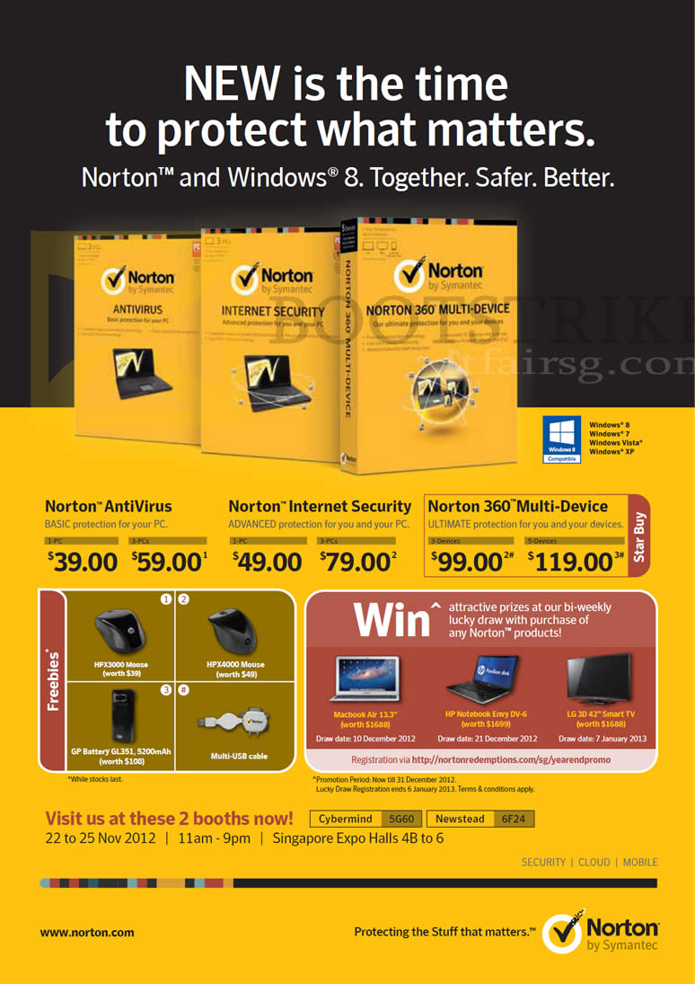 SITEX 2012 price list image brochure of Symantec Norton AntiVirus, Internet Security, 360 Multi Device